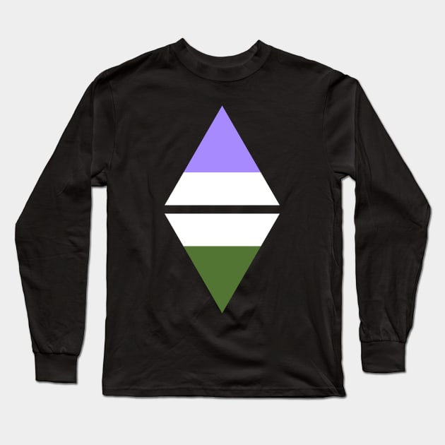 #nerfingwithpride Auxiliary Logo - Genderqueer Pride Flag Long Sleeve T-Shirt by hollowaydesigns
